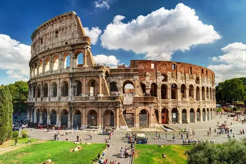 The arches of the Colosseum in Rome
